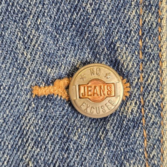 Vintage No Excuses Jeans Denim Vest, 100% Cotton, Medium - Picture 6 of 12